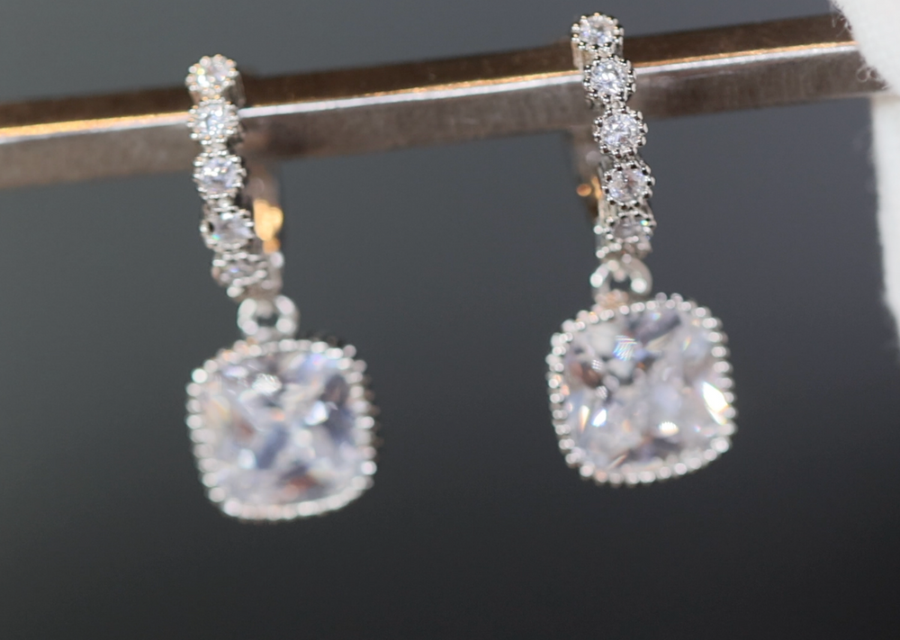 Earrings with Diamonds | Cute Diamond Hoop Earrings