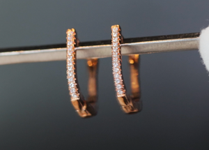 Rose Gold Diamond Hoop Earrings