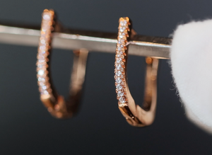 Rose Gold Diamond Hoop Earrings