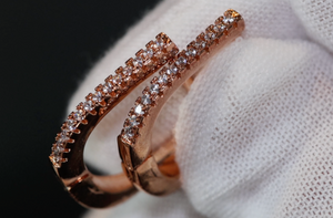 Rose Gold Diamond Hoop Earrings