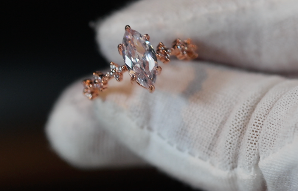 Marquise Diamond Ring | Marquise Engagement Ring | Rose Gold Marquise Engagement Ring