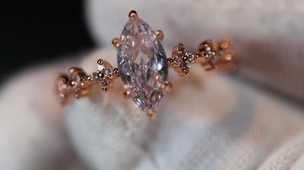 Marquise Diamond Ring | Marquise Engagement Ring | Rose Gold Marquise Engagement Ring