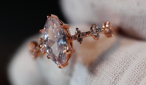 Marquise Diamond Ring | Marquise Engagement Ring | Rose Gold Marquise Engagement Ring