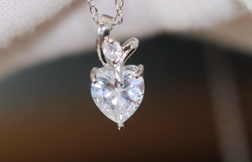 Diamond Heart Necklace | Womens Diamond Necklace | Heart Necklace with Diamonds