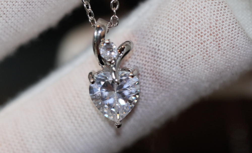 Diamond Heart Necklace | Womens Diamond Necklace | Heart Necklace with Diamonds