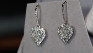 Womens Heart Diamond Earrings | Womens Diamond Heart Earrings