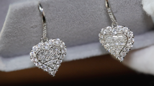 Womens Heart Diamond Earrings | Womens Diamond Heart Earrings