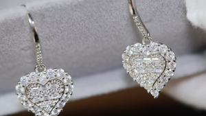 Womens Heart Diamond Earrings | Womens Diamond Heart Earrings