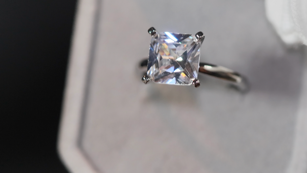 Big Carat Engagement Ring | Princess Cut Diamond Wedding Ring
