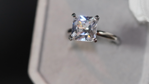 Big Carat Engagement Ring | Princess Cut Diamond Wedding Ring