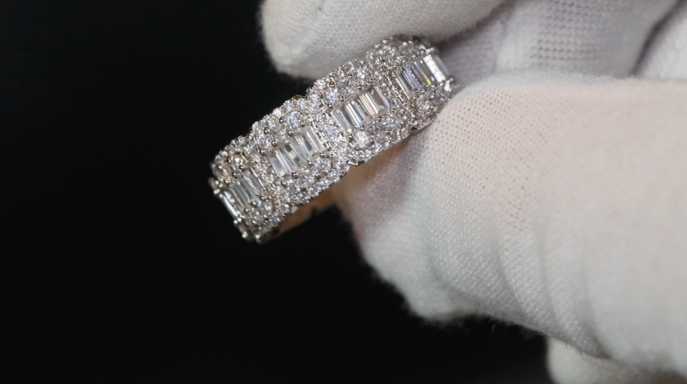 Baguette Ring | Eternity Ring | Mens Iced Out Ring | Womens Diamond Ring | Big Engagement Ring | iced out rings