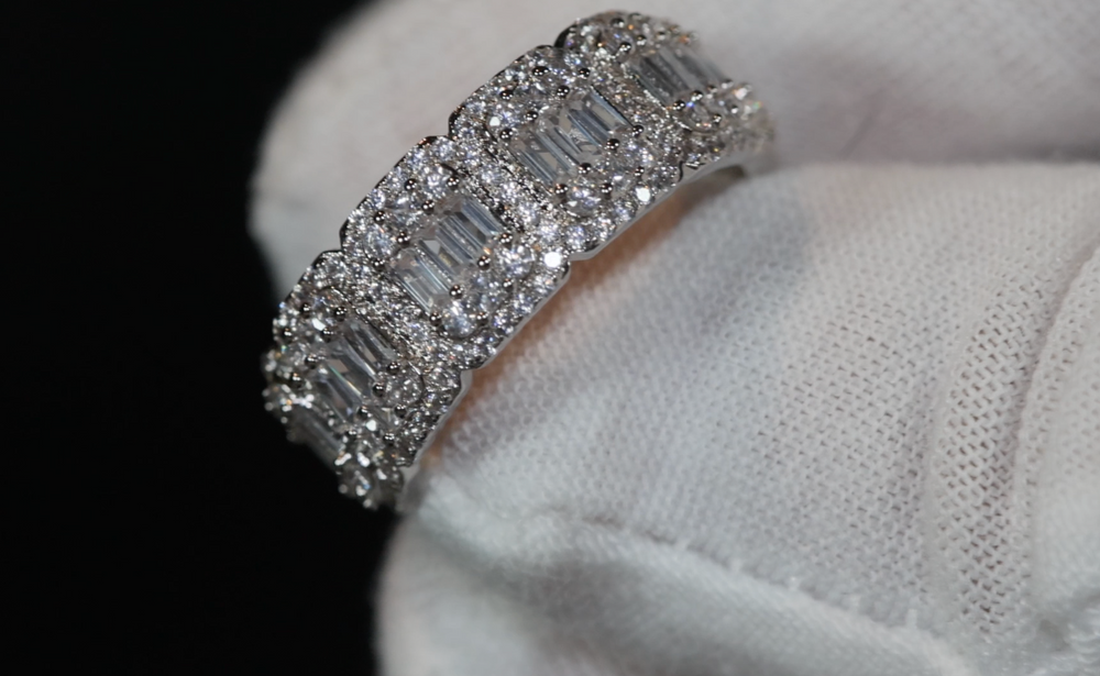 Baguette Diamond Eternity Ring | Silver Baguette Diamond Eternity Ring