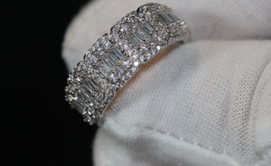 Baguette Diamond Eternity Ring | Silver Baguette Diamond Eternity Ring