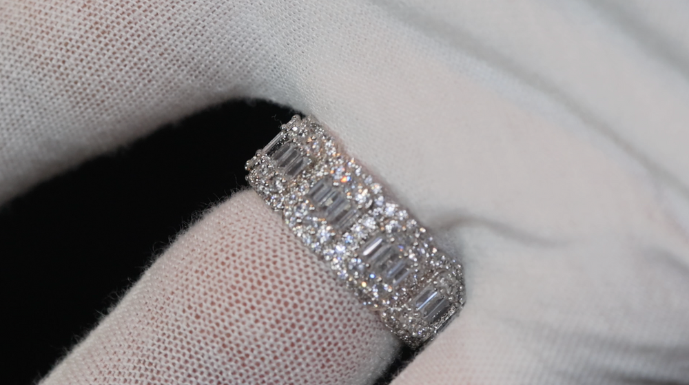 Baguette Ring | Eternity Ring | Mens Iced Out Ring | Womens Diamond Ring | Big Engagement Ring | iced out rings