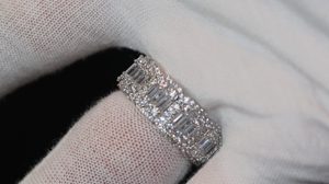 Baguette Diamond Eternity Ring | Silver Baguette Diamond Eternity Ring