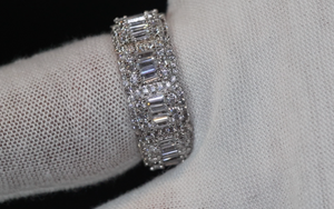 Baguette Diamond Eternity Ring | Silver Baguette Diamond Eternity Ring
