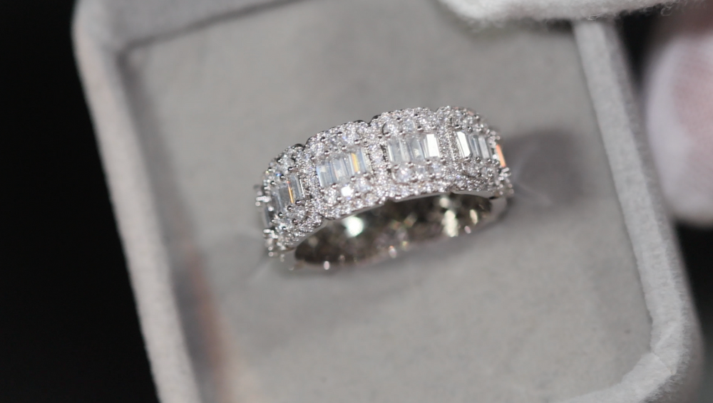 Baguette Ring | Eternity Ring | Mens Iced Out Ring | Womens Diamond Ring | Big Engagement Ring | iced out rings