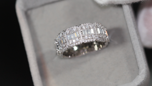 Baguette Diamond Eternity Ring | Silver Baguette Diamond Eternity Ring