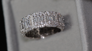 Baguette Diamond Eternity Ring | Silver Baguette Diamond Eternity Ring
