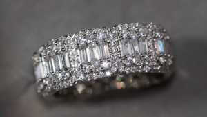 Baguette Diamond Eternity Ring | Silver Baguette Diamond Eternity Ring