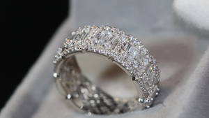 Baguette Diamond Eternity Ring | Silver Baguette Diamond Eternity Ring