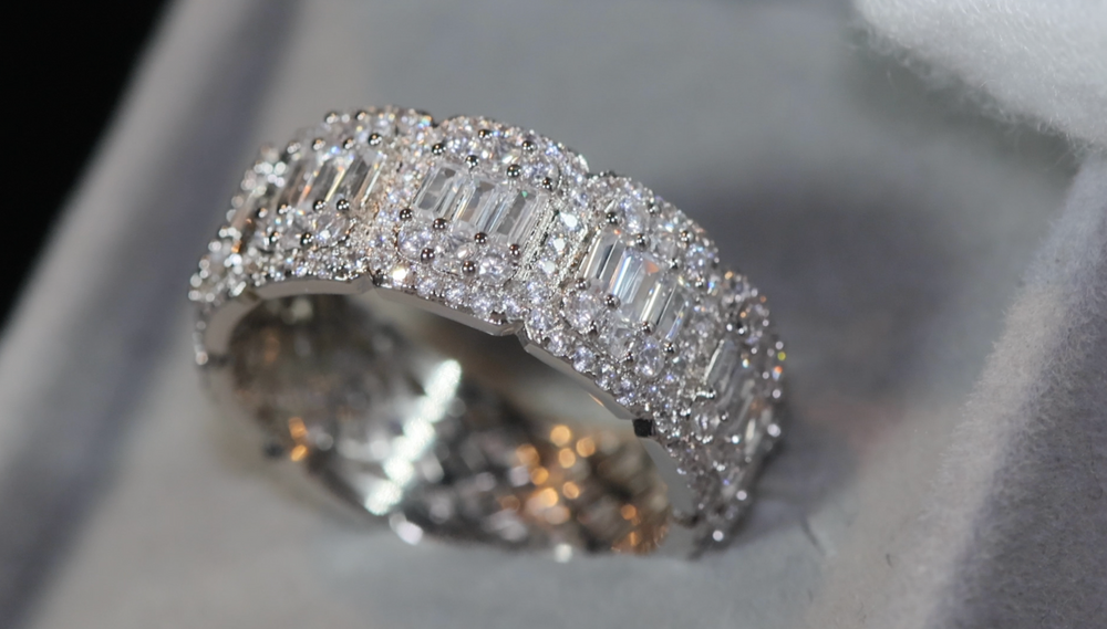 Baguette Diamond Eternity Ring | Silver Baguette Diamond Eternity Ring