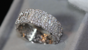 Baguette Diamond Eternity Ring | Silver Baguette Diamond Eternity Ring