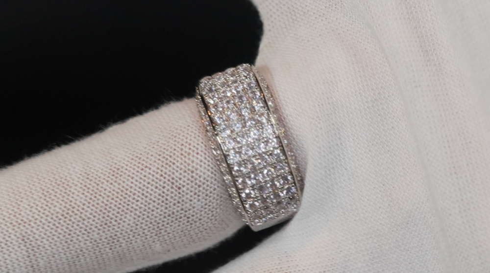 Promise Ring | Mens Wedding Ring | Iced Out Ring | Mens Pavé Ring | Diamond Wedding Band