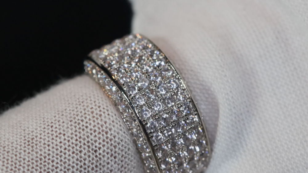 Promise Ring | Mens Wedding Ring | Iced Out Ring | Mens Pavé Ring | Diamond Wedding Band