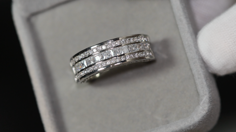 Princess Cut Ring | Mens Iced Out Ring | Mens Diamond Engagement Ring | Womens Engagement Ring Ring