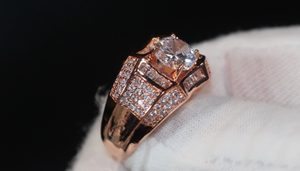 Mens Rose Gold Ring | Womens Rose Gold Ring | Diamond Rose Gold Ring | Iced Out Ring | Mens Iced Out Rings | Mens Wedding Ring Rose Gold