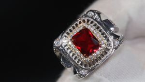 Mens Ruby Ring | Ruby Ring | Mens Red Diamond Ring | Red Diamond Ring