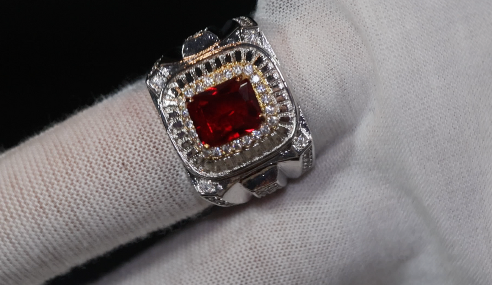 Mens Ruby Ring | Ruby Ring | Mens Red Diamond Ring | Red Diamond Ring