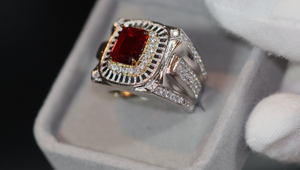 Mens Ruby Ring | Ruby Ring | Mens Red Diamond Ring | Red Diamond Ring