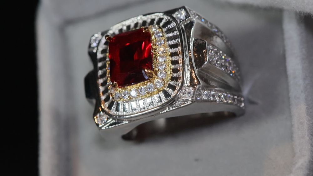 Mens Ruby Ring | Ruby Ring | Mens Red Diamond Ring | Red Diamond Ring