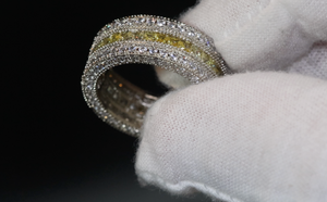 Eternity Ring | Yellow Diamond Ring | Mens Eternity Ring | Womens Eternity Ring | Yellow Iced Out Ring