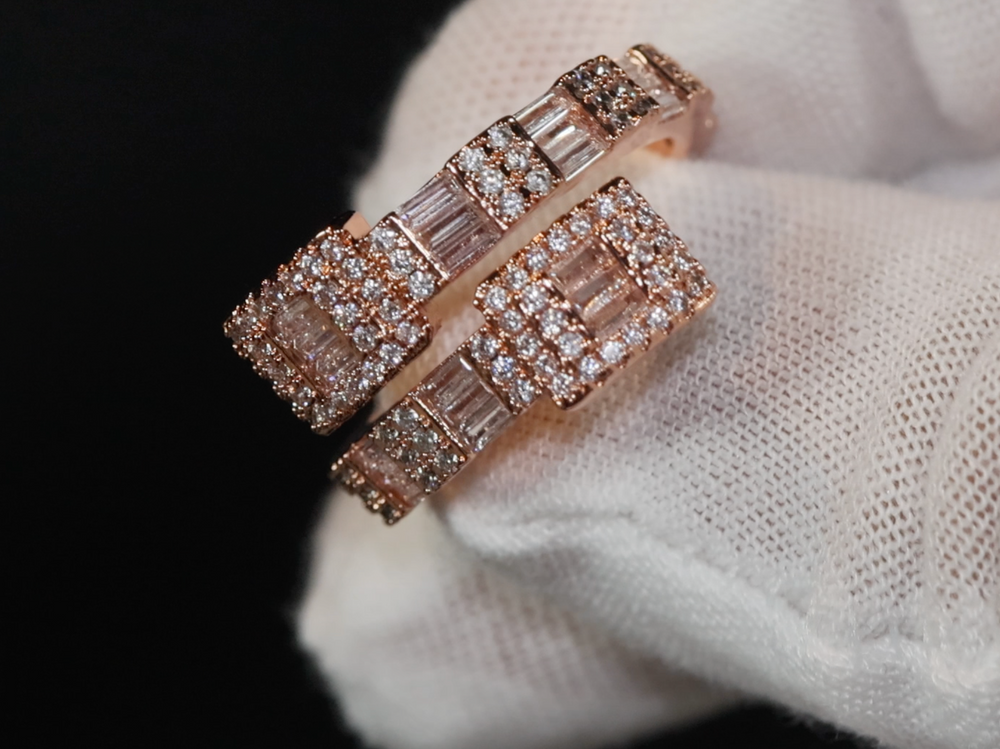 Iced Out Ring | Eternity Ring | Rose Gold Iced Out Ring | Baguette Diamond Eternity Ring