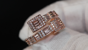 Iced Out Ring | Eternity Ring | Rose Gold Iced Out Ring | Baguette Diamond Eternity Ring