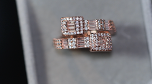 Iced Out Ring | Eternity Ring | Rose Gold Iced Out Ring | Baguette Diamond Eternity Ring