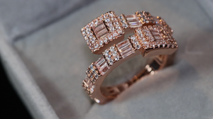 Iced Out Ring | Eternity Ring | Rose Gold Iced Out Ring | Baguette Diamond Eternity Ring