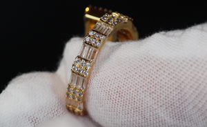 Iced Out Ring | Eternity Ring | Gold Iced Out Ring | Baguette Diamond Eternity Ring