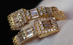 Iced Out Ring | Eternity Ring | Gold Iced Out Ring | Baguette Diamond Eternity Ring