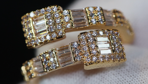 Iced Out Ring | Eternity Ring | Gold Iced Out Ring | Baguette Diamond Eternity Ring