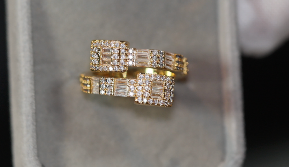 Iced Out Ring | Eternity Ring | Gold Iced Out Ring | Baguette Diamond Eternity Ring