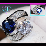 Womens blue diamond ring