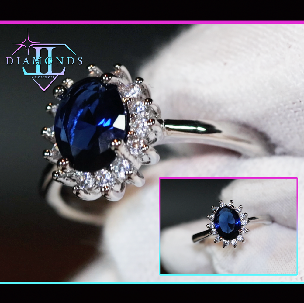 dark blue diamond ring