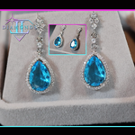 Pear Diamond Earrings | Blue Diamond Earrings | Womens Diamond Earrings