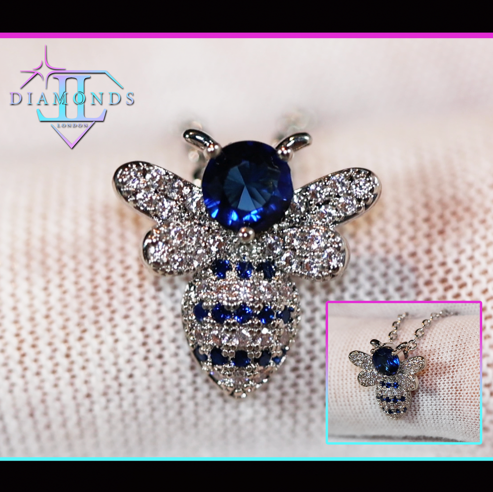 Blue Diamond Pendant | Bee Pendant | Bumble Bee Pendant