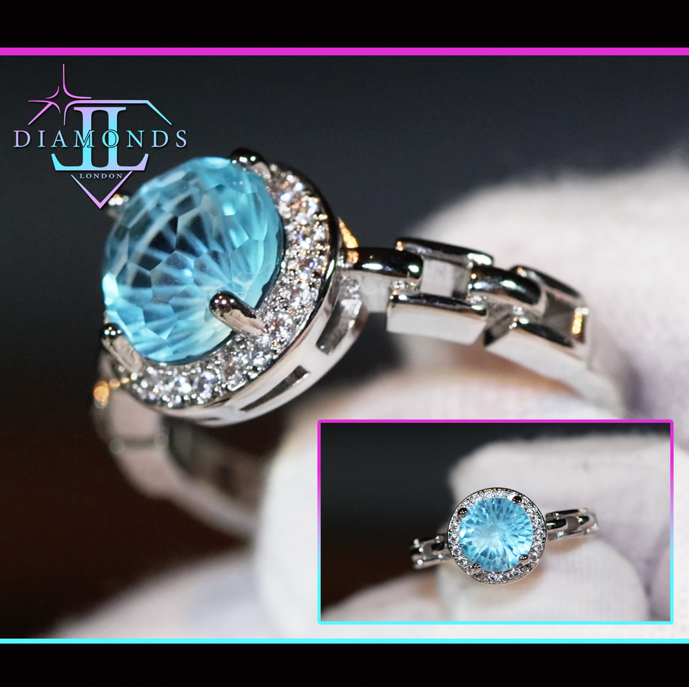 Womens Blue Gemstone Ring