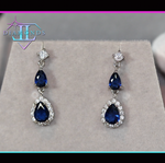 Sapphire blue diamond earrings